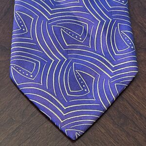 Vintage Amherst & Brock Purple Gold 100% Silk Men’s Neck Tie Made In Italy